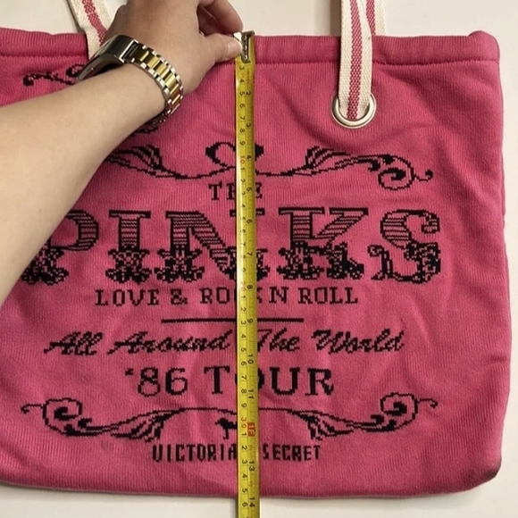 VICTORIA'S SECRET PINK THE PINKS ROCK N ROLL '86 TOUR TOTE BAG, RETIRED - Picture 6 of 7